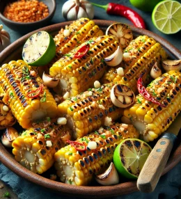 Grilled Corn with Smoked Butter, Garlic, and Ginger